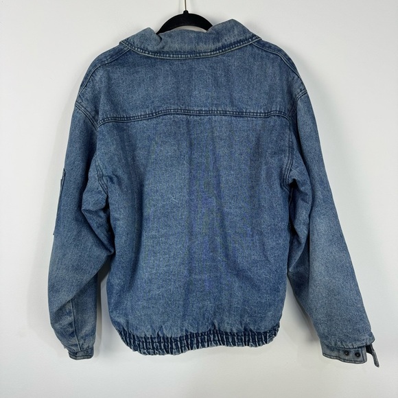 Vintage Hunt Club Oversized Denim Bomber Jean Jacket Y2K Retro Grunge 90s - Picture 2 of 9